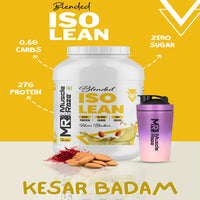 Muscle Raze Blended ISO Lean 2.2kg (5LBS) 27g Protein+.06g Carbs+ Sugar free + Free Protein Shaker