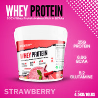 Muscle Raze Whey Protein 4.5kg 10Lbs+25Gm Protein+6.6Gm BCAA+5.2 Glutamine 150 Serving