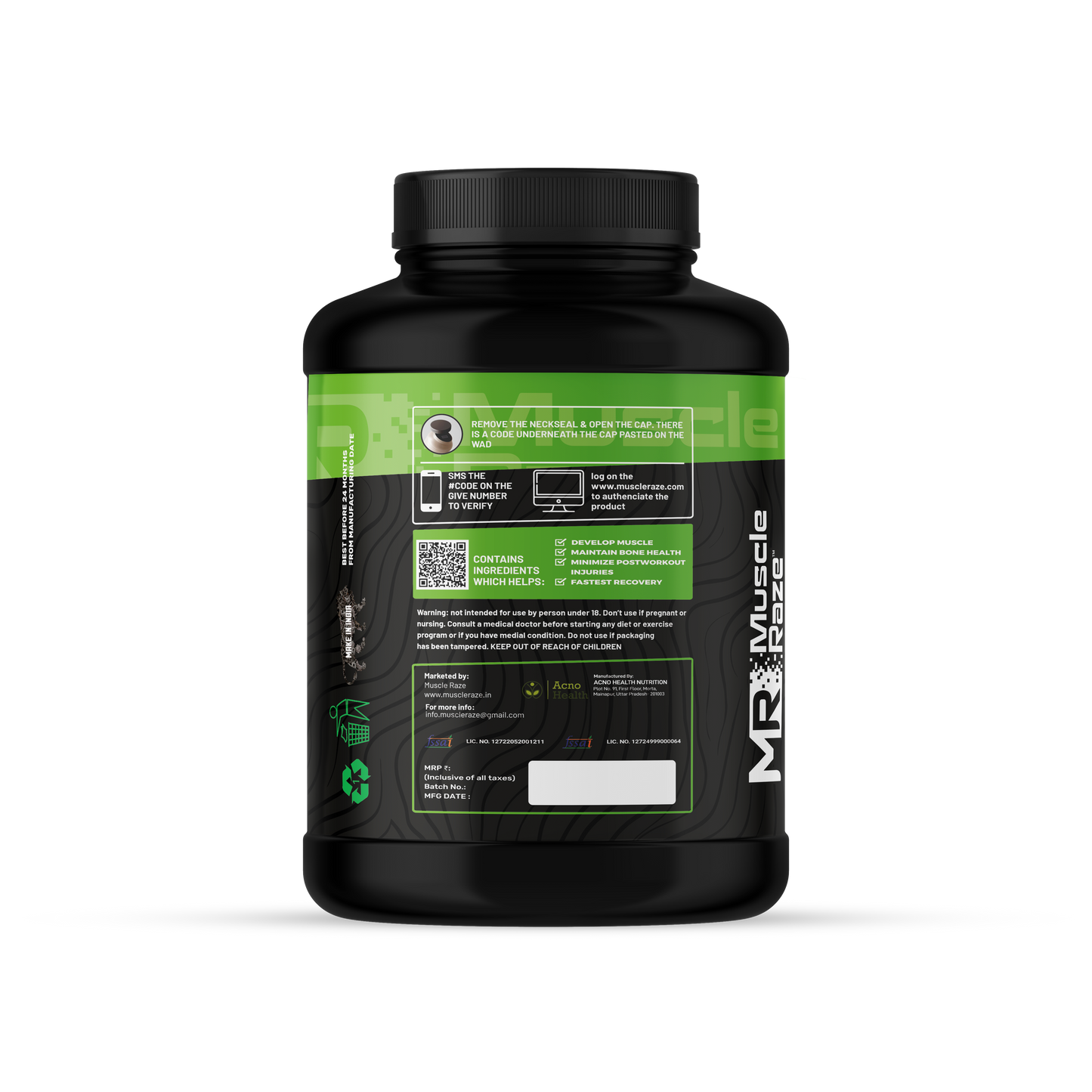 Muscle Raze Peak Prime Bulk 2.7Kg/6Lbs (48g Protein+1278 Calories+3g Creatine)